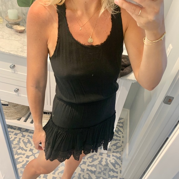 Misa Los Angeles Dresses & Skirts - Misa black cotton ruffle dress